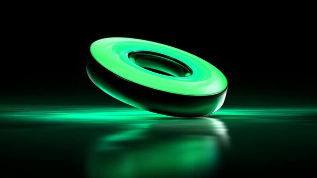 Green abstract rotating ring 3d futuristic digital energy background