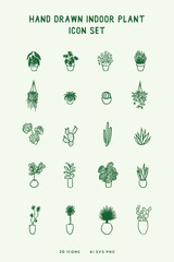 Hand-Drawn Indoor Plant Icon Set © GoodBased