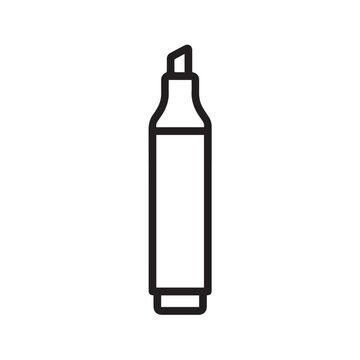 Minimalist Marker Pen Icon | Vertical Chisel Tip Symbol | Clean Office Highlighter UI Graphic