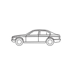 Fototapeta premium Modern Sedan Line Art Icon | Car Detailing Studio Graphic | Minimalist Automotive Garage Logo Symbol
