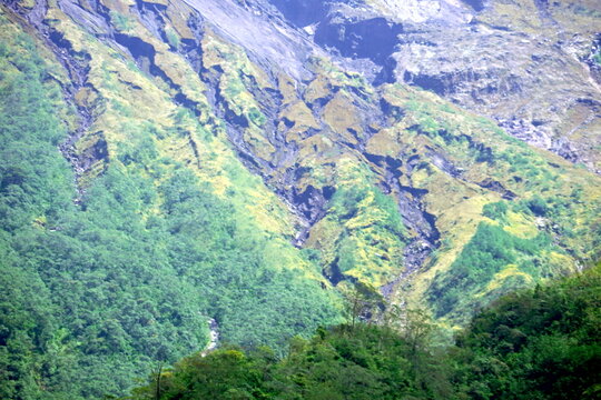 Mount Merapi volcano peak with landscape