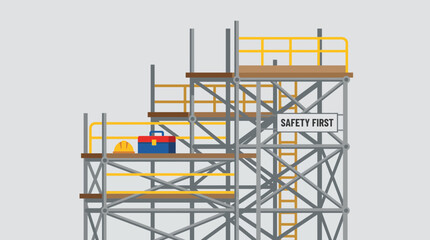 Fototapeta premium Industrial Metal Scaffolding for Construction