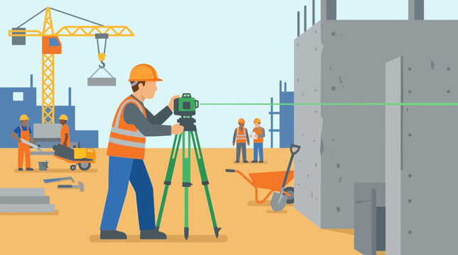 Precision Laser Level for Construction Site