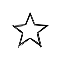 Obraz premium Neon star icon logo design. Glowing star sign and symbol. Hand drawn star icon for creative decoration.