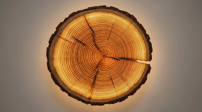 Tree trunk cross-section with visible growth rings wood nature