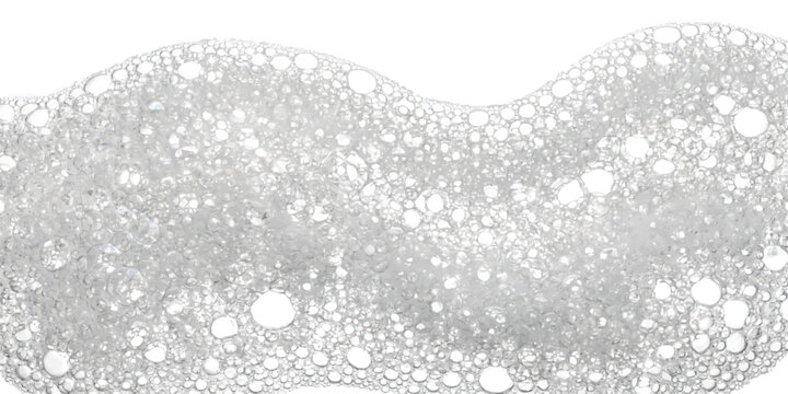 Abstract wave of white soap bubbles and foam texture