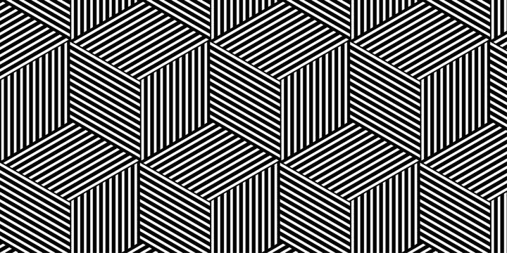 Seamless pattern Abstract geometric with stripes. Gray ornament. Vector geometrical diagonal fabric waves seamless texture.