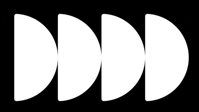 4 letter D shapes Film Matte Overlay Animation. Play symbol elements Film Frame. Geometric design symbol border.