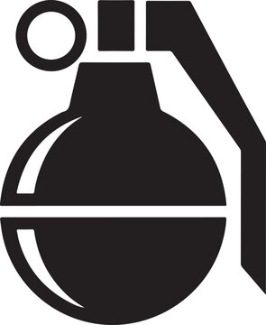 Grenade icon with explosive military fragmentation illustration security conflict emergency