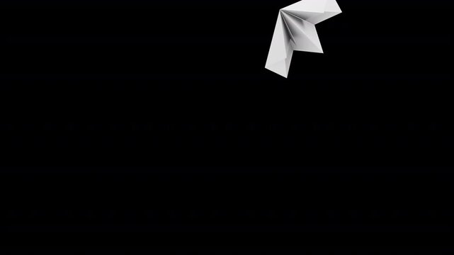 Floating Paper Airplane Animation White