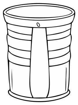 Stylized illustration of an ancient Egyptian canopic jar with hieroglyphs and a lid