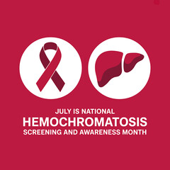 Obraz premium Awareness Poster For National Hemochromatosis Screening And Awareness Month In July