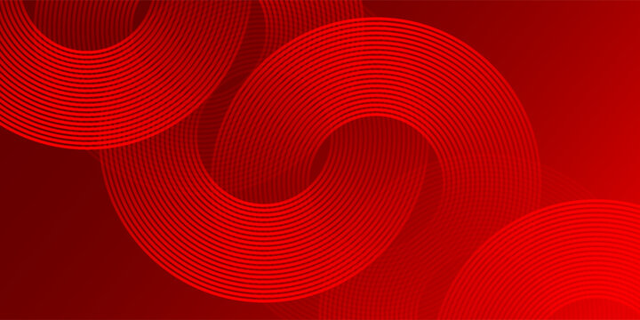 Red abstract background with glowing geometric lines. Modern shiny red gradient diagonal rounded lines pattern. Futuristic technology concept. Suit for poster, cover, banner, presentation