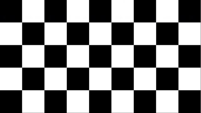 Checkerboard design Film Frame. Chessboard Squares Pattern Film Matte Overlay animation. Black and White 4K Seamless loop.