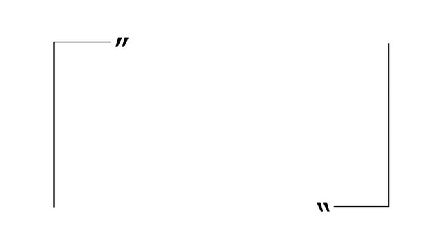 minimalist quote box animation with bouncing quotation marks on white background.
