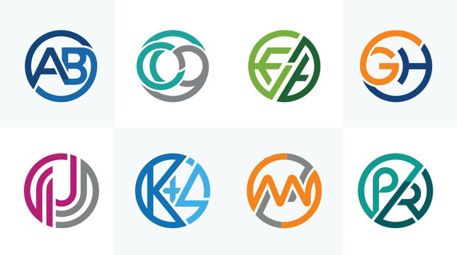 Multicolor Corporate Business Logos Letters.