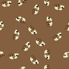 Naklejka premium seamless pattern snuggly stuffed animal toy cartoon. squishy collectible, whimsical adorable, charming comforting sign vector
