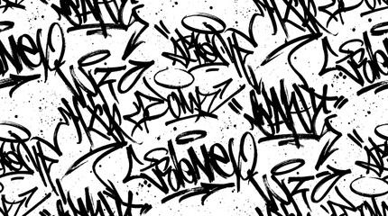 Fototapeta premium Graffiti street art covers the urban wall with vibrant tags and murals