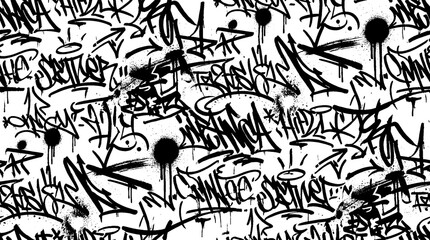 Fototapeta premium Urban Graffiti street art scene with vibrant murals covering city walls