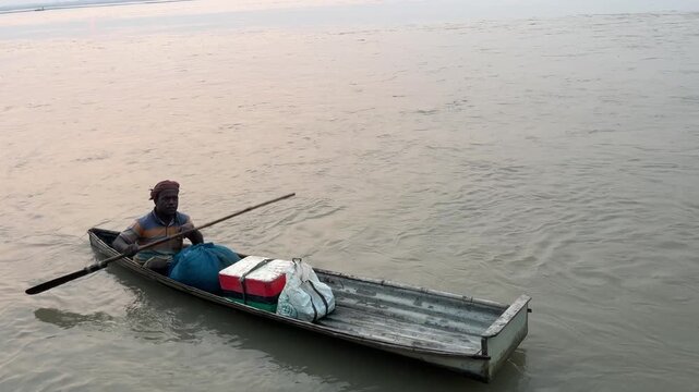 bangladeshi river padma view illage side