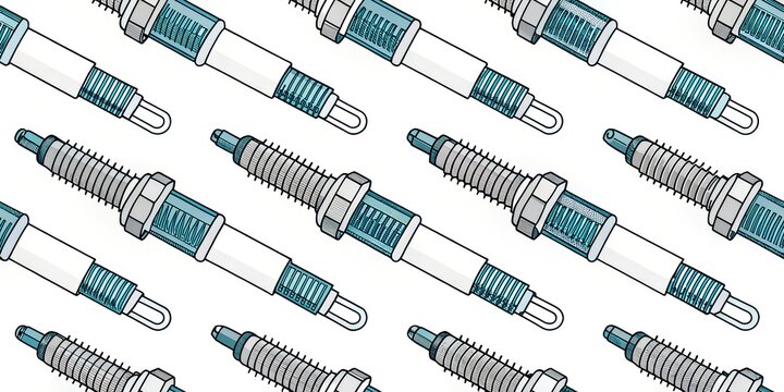 Seamless pattern of  Spark plugs