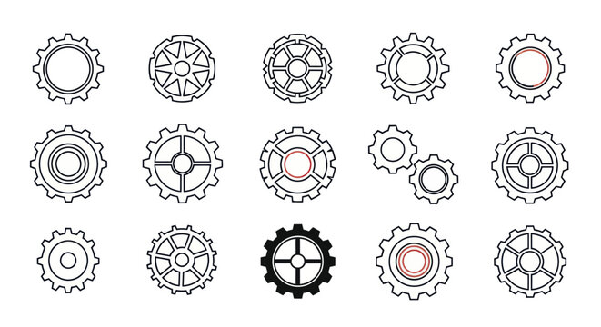 Gear Icons Set Vector