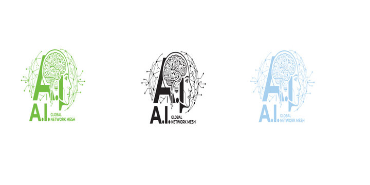 Ai global network mesh logos