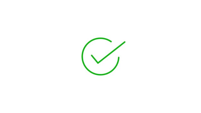 Animated Check Mark Symbol in 4K &ndash; Clean Success Tick Icon Motion Graphic Stock Video