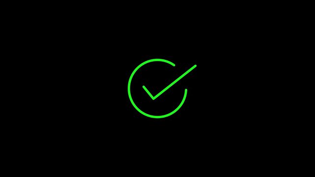 Animated Check Mark Symbol in 4K &ndash; Clean Success Tick Icon Motion Graphic Stock Video