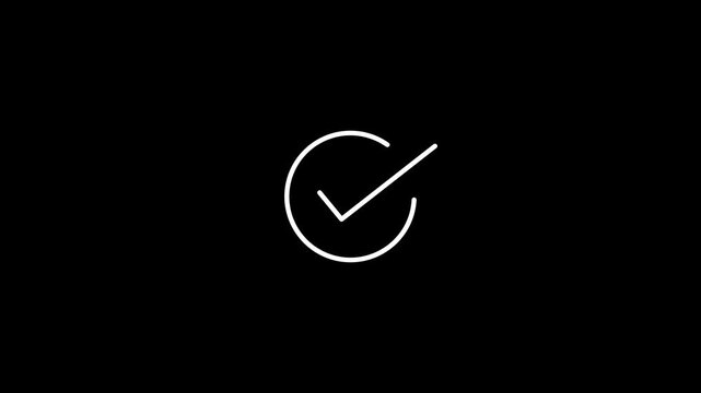 Animated Check Mark Symbol in 4K &ndash; Clean Success Tick Icon Motion Graphic Stock Video
