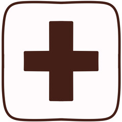 Fototapeta premium Plus sign add button icon inside square border outline