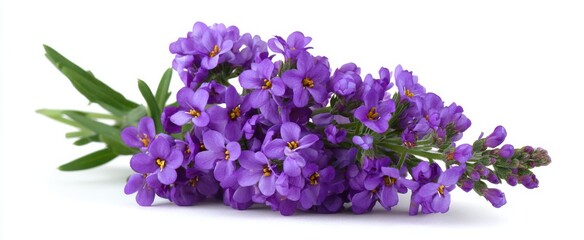 Obraz premium Purple wildflowers dance like confetti on a white canvas embodying nature's lively elegance