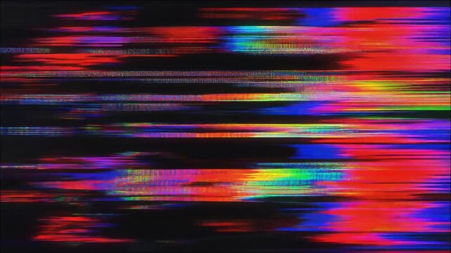 Glitchy colorful digital video distortion.