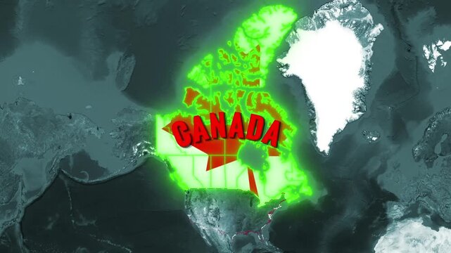North America Map Animation of 2026 World Cup Host Countries Canada USA and Mexico