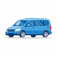 Obraz premium Blue Minivan Illustration