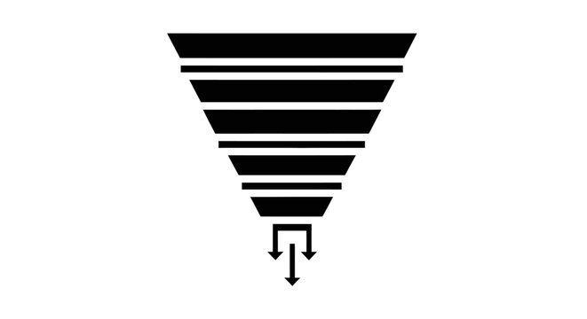 Abstract Funnel Graphic with Downward Arrows, Business Concept