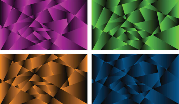Multicolor Luxury Geometric Low Poly Abstract Backgrounds Bundle Pack