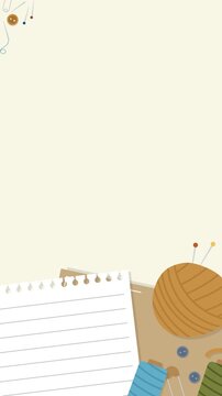 animated motion graphic background featuring stylized paper art and crafting elements