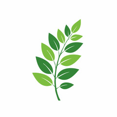 Obraz premium Green Leafy Branch Illustration