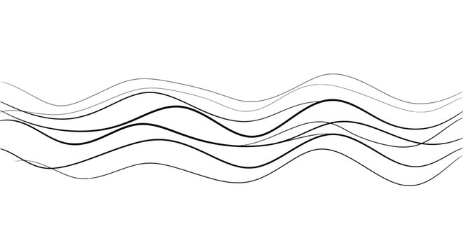 Abstract Wavy Lines on White Background