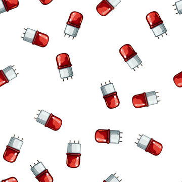 pattern siren siren cartoon. emergency bell, alert red, bokeh alarm siren siren sign vector