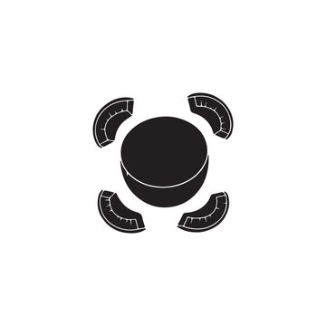 Cocount pieces silhouette icon vector flat design.