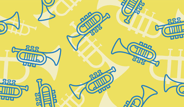 Trumpet pattern background vector design