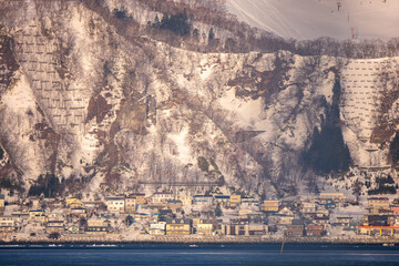Landscape of drift ice floating on the ocean in Shiretoko Rausu Hokkaido Japan © shirophoto
