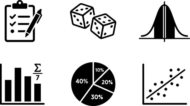 Statistics and Data Analysis Icons Set