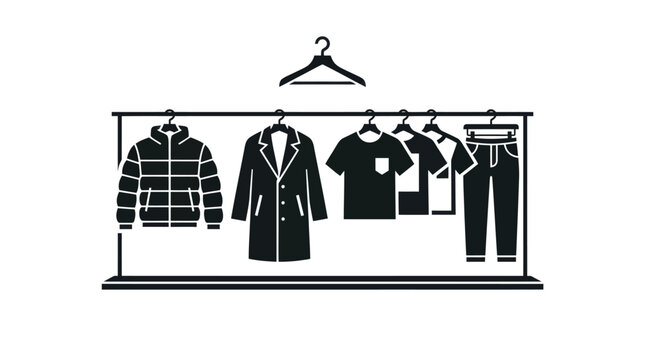 Clothing Rack Apparel Vector Illustration