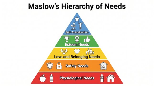 Maslows hierarchy of needs pyramid diagram