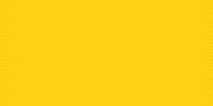 Comic Halftone Yellow gradation gradient background. Simple polka dots pattern for comics and magna. Pop art texture. Horizontal minimalist abstract wall.