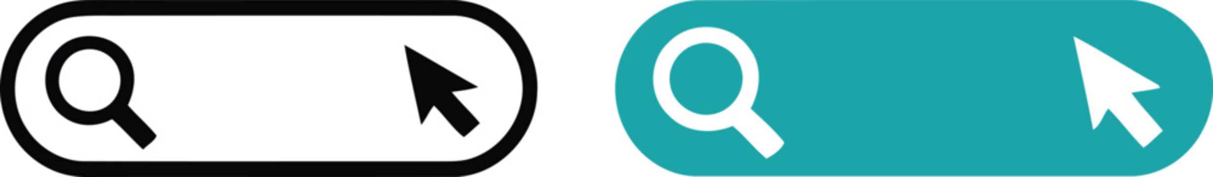 Search icon with cursor click action Vector