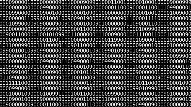 Binary Code Digital Data Background, A pattern of binary code in white on a black background animation icon